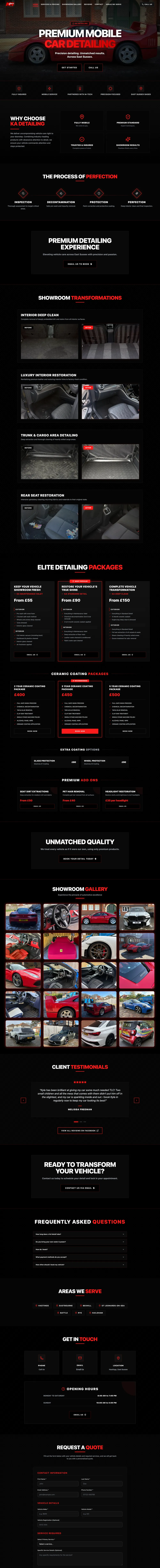 Car detailing website